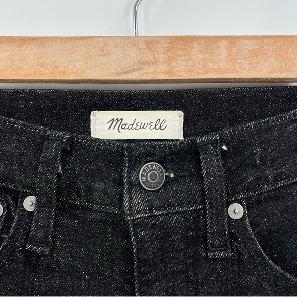 Madewell The Momjean Denim High Rise Stretch Ankle Black Hillshore Wash Size 25 - Picture 6 of 14
